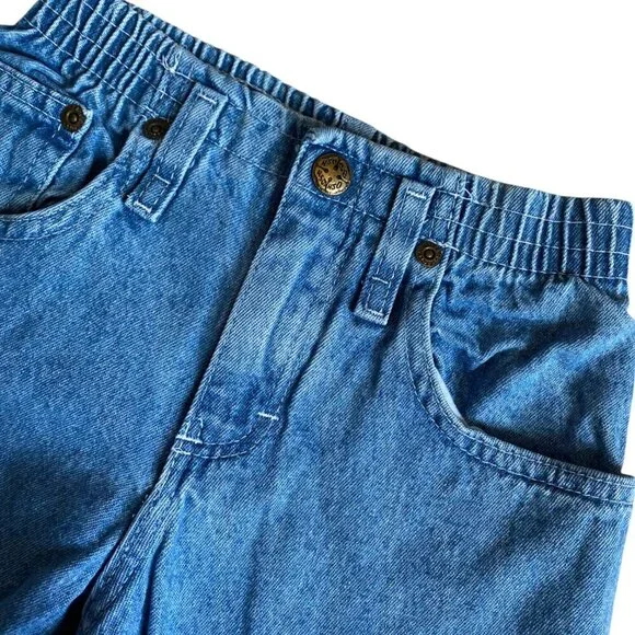 Vintage OshKosh B'Gosh Pink Label Blue Denim Elastic Waist Jeans Approx Size 3T - Picture 4 of 5